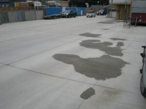  dark spots on new concrete 