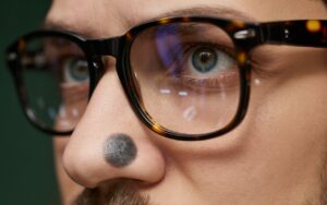 dark spots on nose from glasses