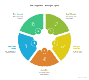 dark green spots on lawn from dog urine
